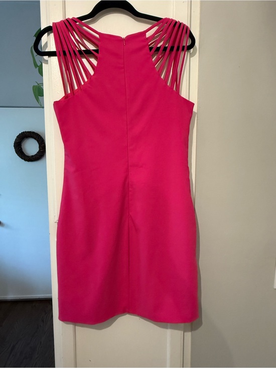 Dress the Population Hot Pink Strappy Halter Mini Dress